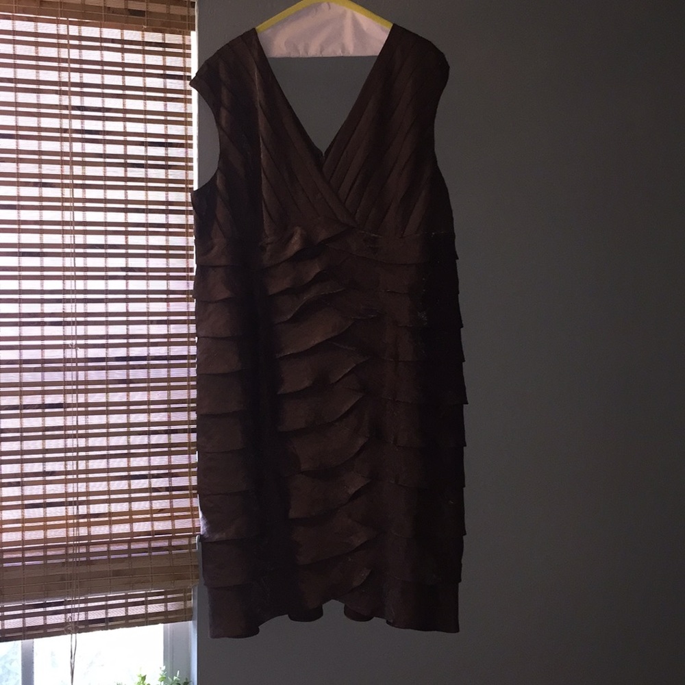 Adriana Papell evening metallic plus size dress